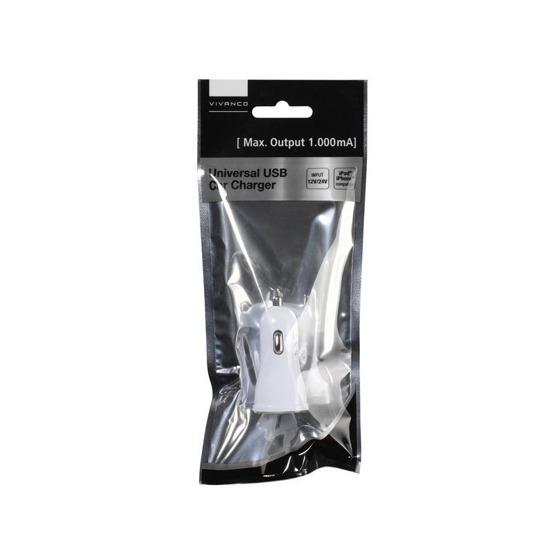 Vivanco PBVV1AUSBCCW adaptador e inversor de corriente Auto Blanco