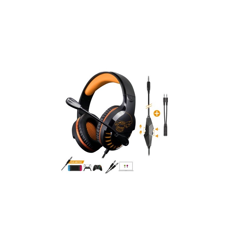 Spirit of Gamer PRO-H3 Auriculares Alámbrico Diadema Juego Negro, Naranja