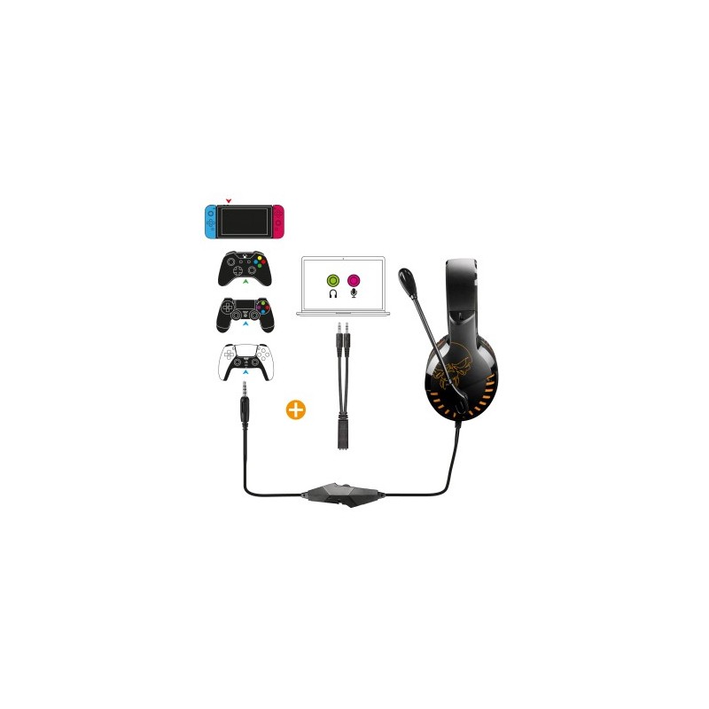 Spirit of Gamer PRO-H3 Auriculares Alámbrico Diadema Juego Negro, Naranja