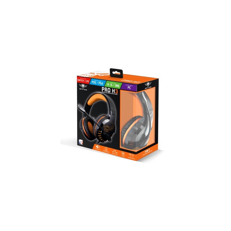 Spirit of Gamer PRO-H3 Auriculares Alámbrico Diadema Juego Negro, Naranja