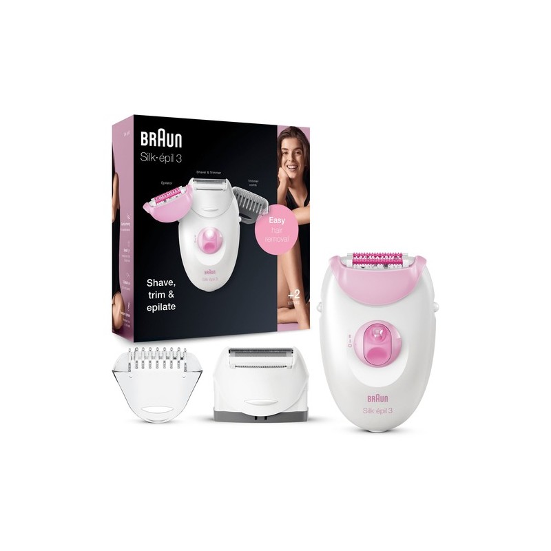 Braun Silk-épil 3 3270 20 pinzas Blanco, Rosa