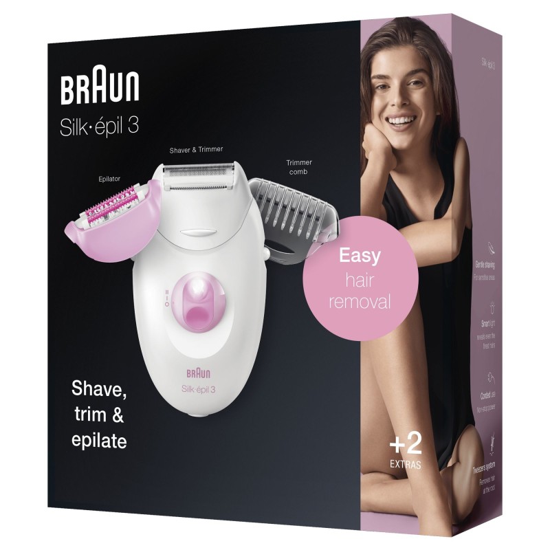 Braun Silk-épil 3 3270 20 pinzas Blanco, Rosa