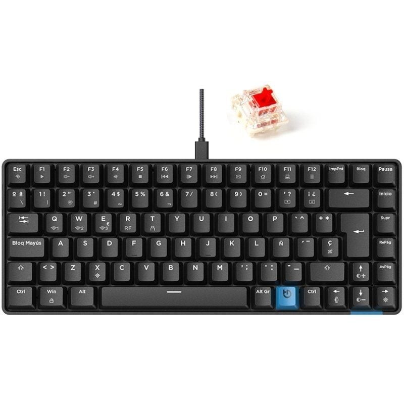 Teclado Gaming Mecánico Inalámbrico Hiditec GM1K Hot-Swap switch Gateron Red