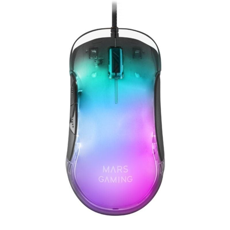 Ratón Gaming Mars Gaming MMGLOW Hasta 12800DPI Negro