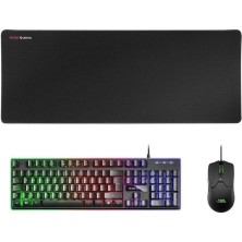 Pack Gaming Mars Gaming MCPX Teclado H-MECH  + Ratón Óptico + Alfombrilla Negro