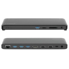 Docking USB Tipo-C 2-Power DOC0117A 4xUSB 1xUSB Tipo-C PD 2xHDMI 1xDisplayPort 1xJack 1xRJ45 1xLector Tarjetas SD Gris