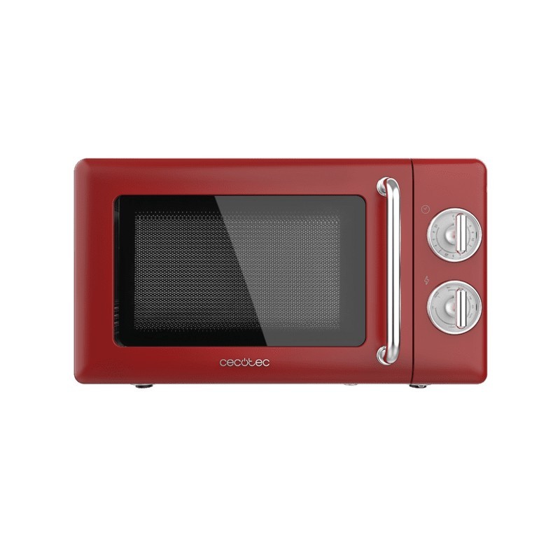 Cecotec 01710 microondas Encimera Microondas con grill 20 L 700 W Rojo, Acero inoxidable
