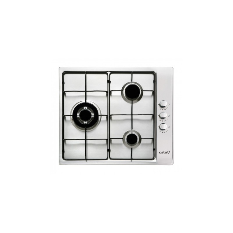 CATA GI 6021 X Negro, Acero inoxidable Integrado 60 cm Encimera de gas 3 zona(s)