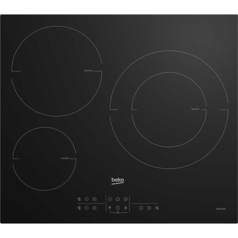 Beko HIIS63206M hobs Negro Integrado 58 cm Con placa de inducción 3 zona(s)