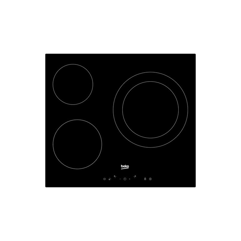 Beko HIC63402T hobs Negro Integrado Cerámico 3 zona(s)