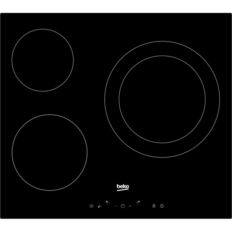 Beko HIC63402T hobs Negro Integrado Cerámico 3 zona(s)