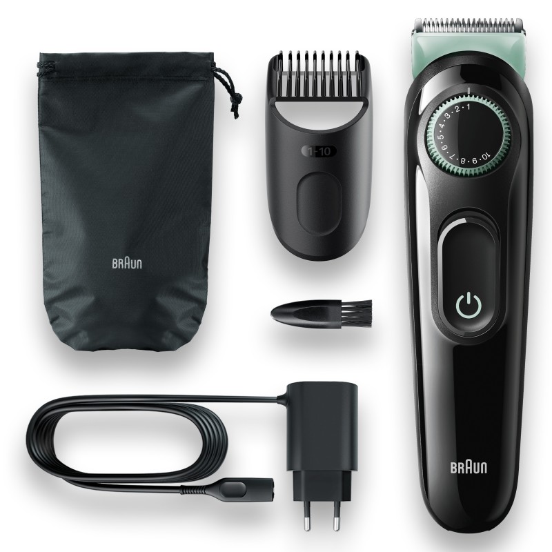 Braun BeardTrimmer 3 BT3323 AC/Batería 20 1 cm Negro, Verde