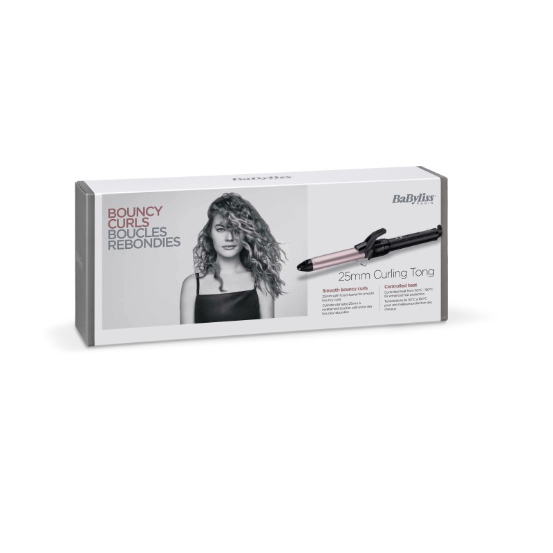 BaByliss Pro 180 Sublim??™Touch 25 mm Rizador de pelo Caliente Negro, Rosa 1,8 m