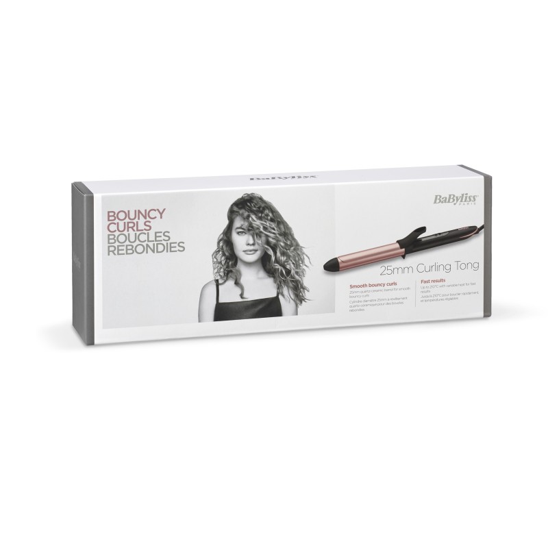 BaByliss 25mm Curling Tong Rizador de pelo Caliente Negro, Oro rosado 2,5 m