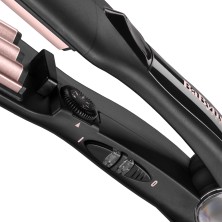 BaByliss The Crimper Plancha alisadora y rizadora para flequillo Caliente Negro, Rosa 1,8 m