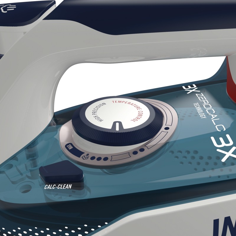 Imetec ZeroCalc Z1 2500 Plancha vapor-seco Suela de acero inoxidable 2200 W Verde azulado, Blanco