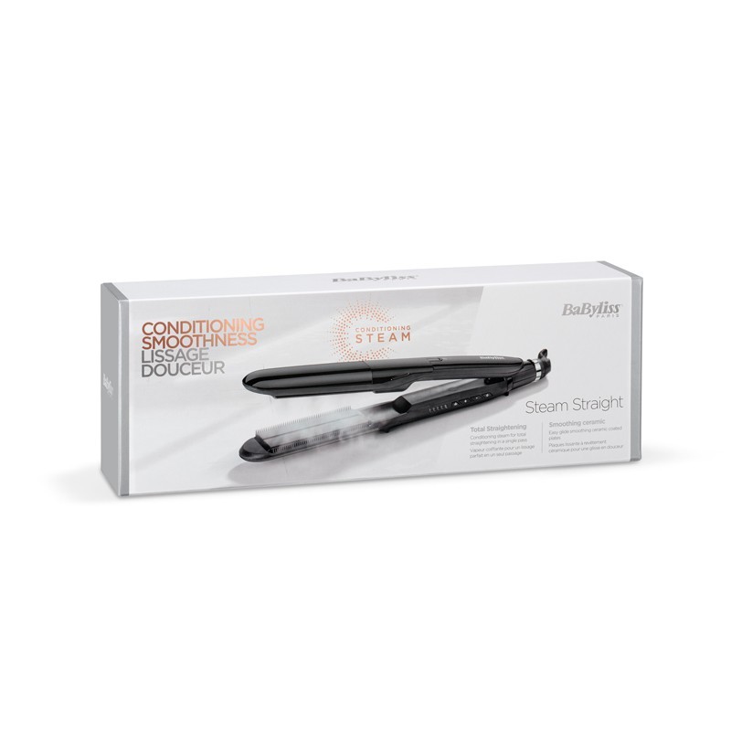 BaByliss ST492E Utensilio de peinado Plancha de pelo Vapor Negro 2,5 m