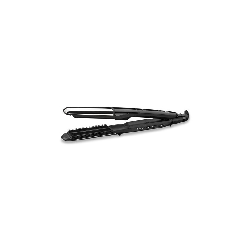 BaByliss Steam Mist Styler Plancha de pelo Vapor Negro, Plata 67 W 2,5 m