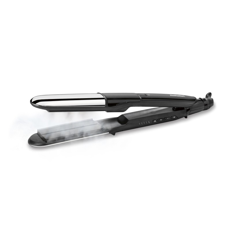 BaByliss Steam Mist Styler Plancha de pelo Vapor Negro, Plata 67 W 2,5 m