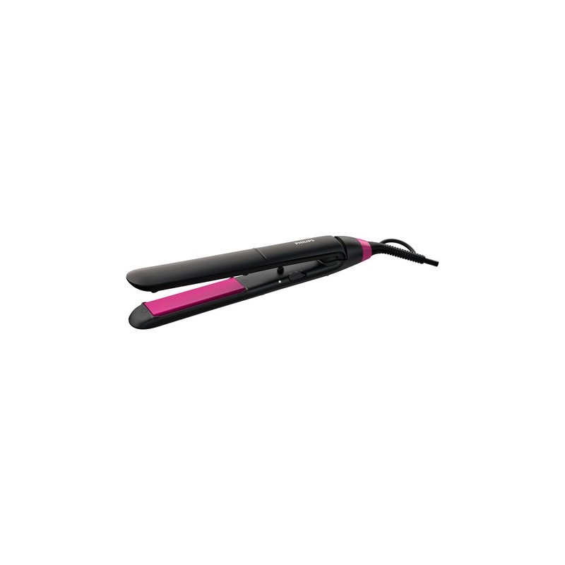 Philips StraightCare Essential BHS375/00 Utensilio de peinado Cepillo alisador Caliente Negro, Rosa