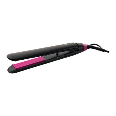 Philips StraightCare Essential BHS375/00 Utensilio de peinado Cepillo alisador Caliente Negro, Rosa