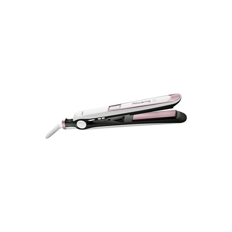 Rowenta SF7460 Utensilio de peinado Plancha de pelo Caliente Rosa, Blanco 1,8 m