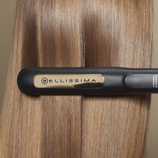 Bellissima Steam Ceramic & Keratin Plancha de pelo Vapor Negro, Oro 1,8 m