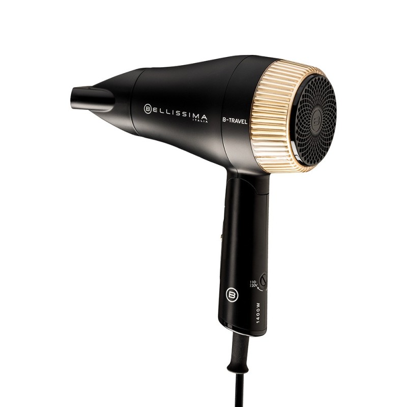 Bellissima B-Travel secador 1400 W Negro, Oro