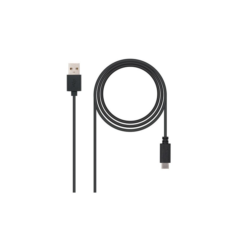 Nanocable USB 2.0, 0.5m cable USB 0,5 m USB C USB A Negro