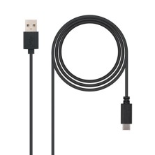 Nanocable USB 2.0, 1m cable USB USB C USB A Negro