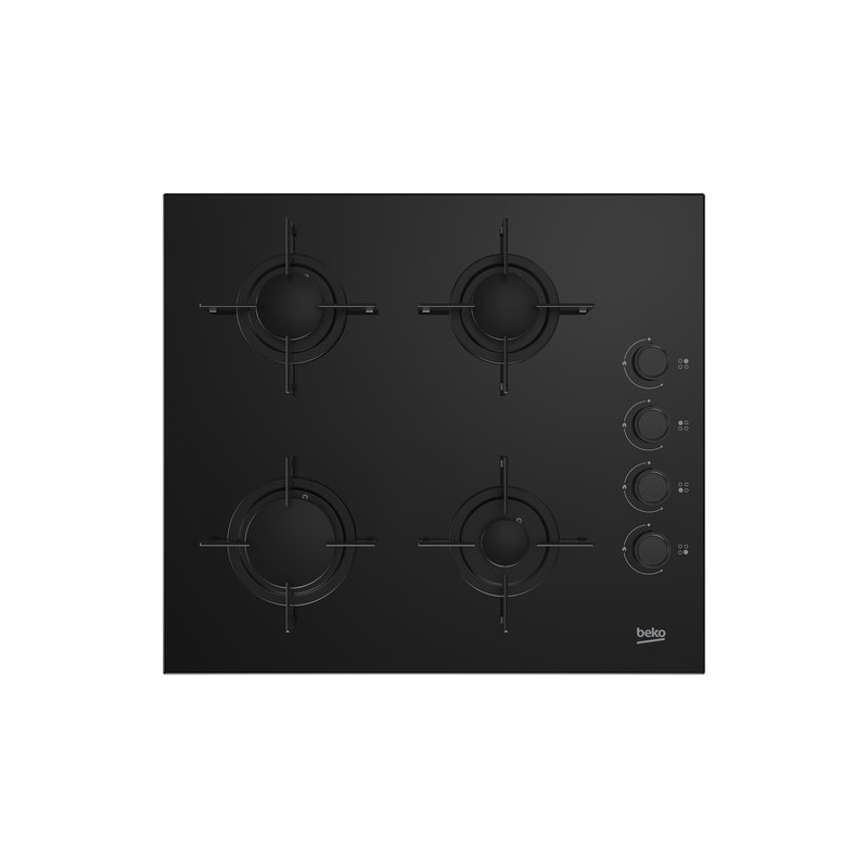 Beko HING 64120 SB hobs Negro Integrado 65 cm Encimera de gas 4 zona(s)