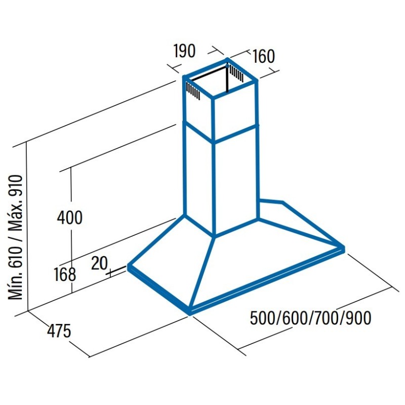 CATA V 700 De pared Acero inoxidable 420 m³/h C