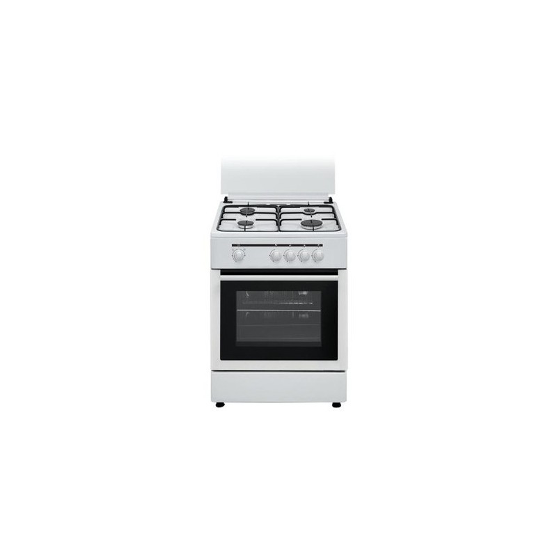 Vitrokitchen CB60BB cocina Cocina independiente Gas Encimera de gas Negro, Blanco