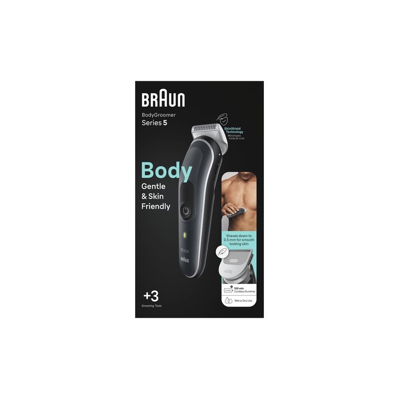 Braun BodyGroomer BG5340 Negro, Plata