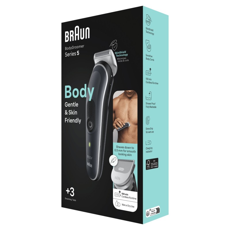 Braun BodyGroomer BG5340 Negro, Plata