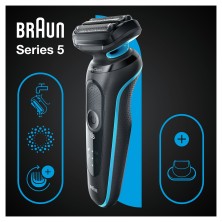 Braun Series 5 51-M1200s Máquina de afeitar de láminas Recortadora Negro, Azul