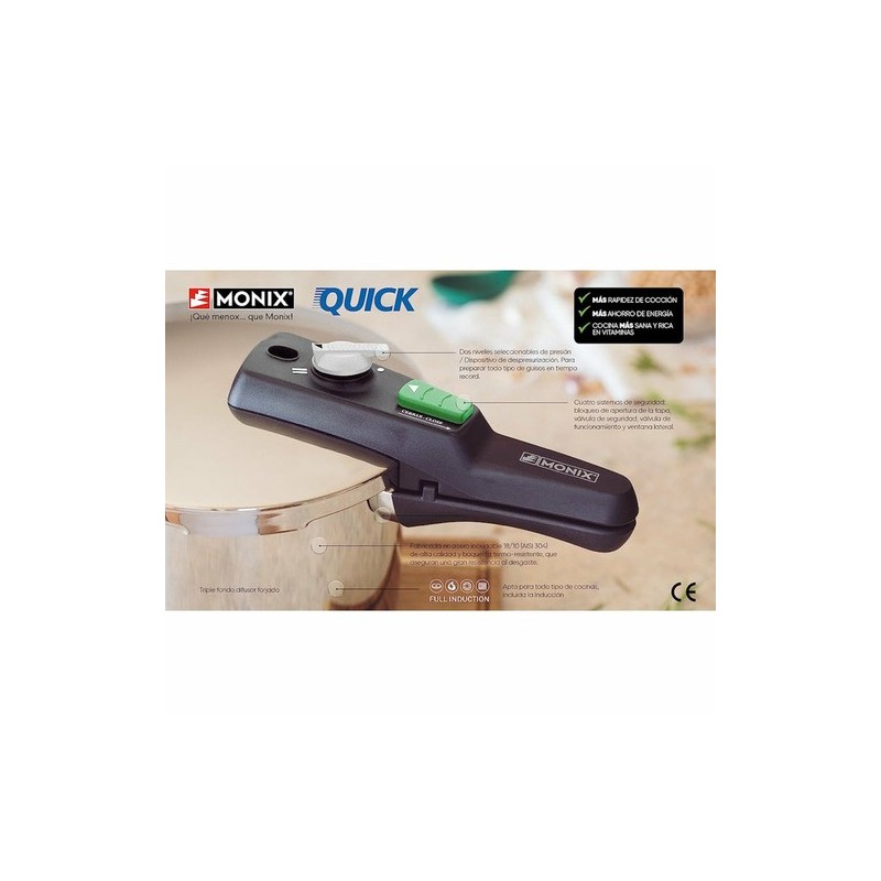 Monix Quick 9 L Negro, Acero inoxidable