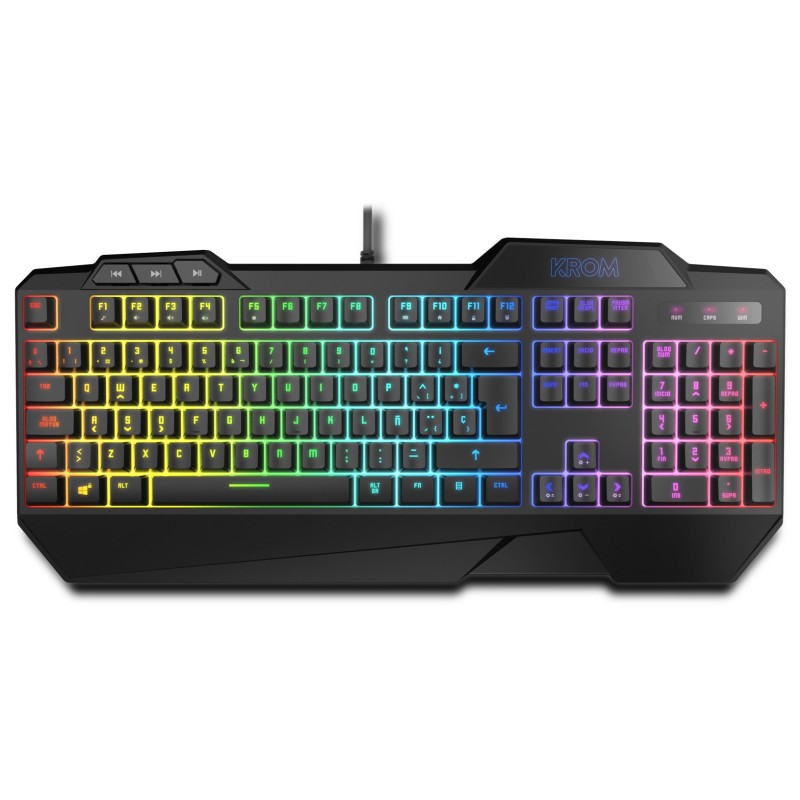 Krom Krusher teclado Ratón incluido Juego USB Negro