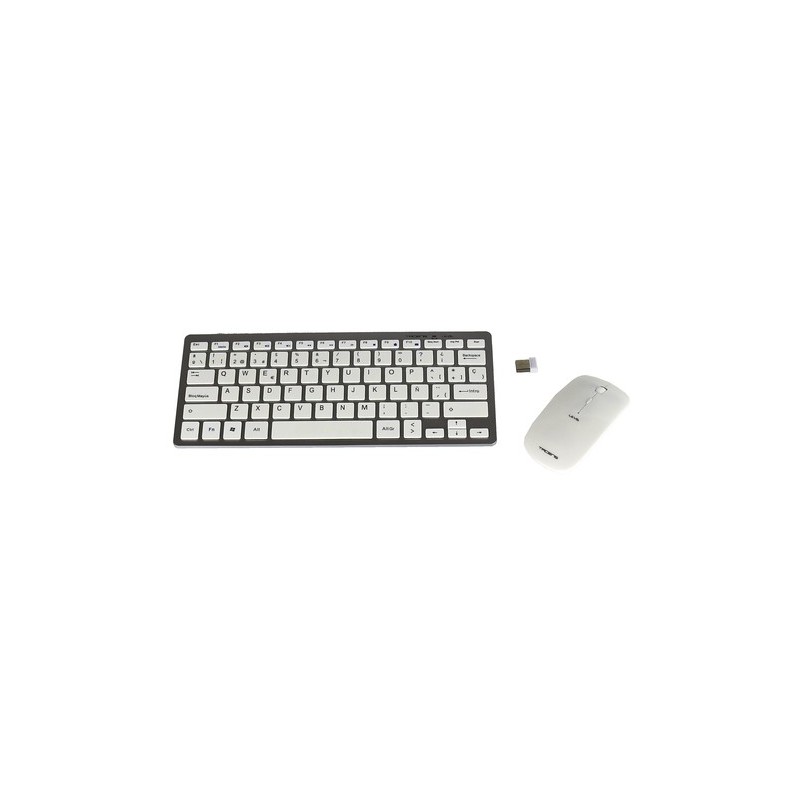 Tacens Levis Combo V2 teclado Ratón incluido RF inalámbrico Metálico, Blanco