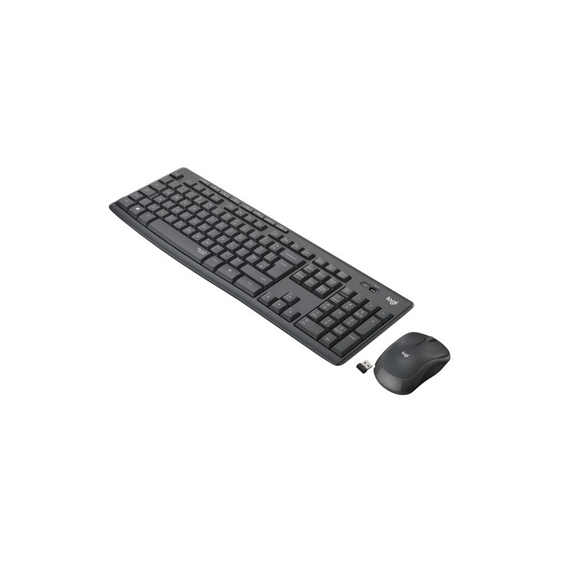 Logitech MK295 Silent Wireless Combo teclado Ratón incluido Oficina USB QWERTY Español Grafito