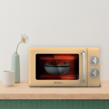 Cecotec 01708 microondas Encimera Microondas con grill 20 L 700 W Beige, Acero inoxidable