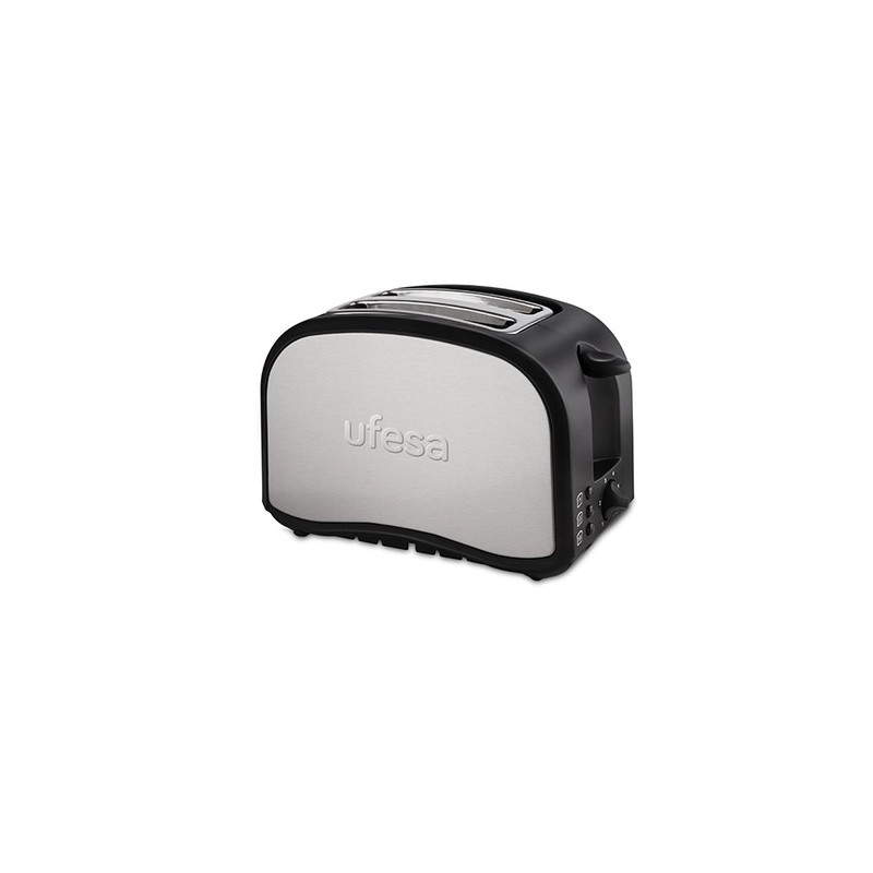 Ufesa TT7985 2 rebanada(s) 800 W Negro, Plata