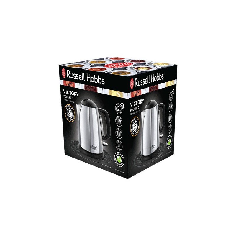 Russell Hobbs Victory tetera eléctrica 1 L 2400 W Negro, Acero inoxidable