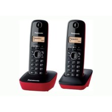 Panasonic KX-TG1612 Teléfono DECT Identificador de llamadas Negro, Rojo