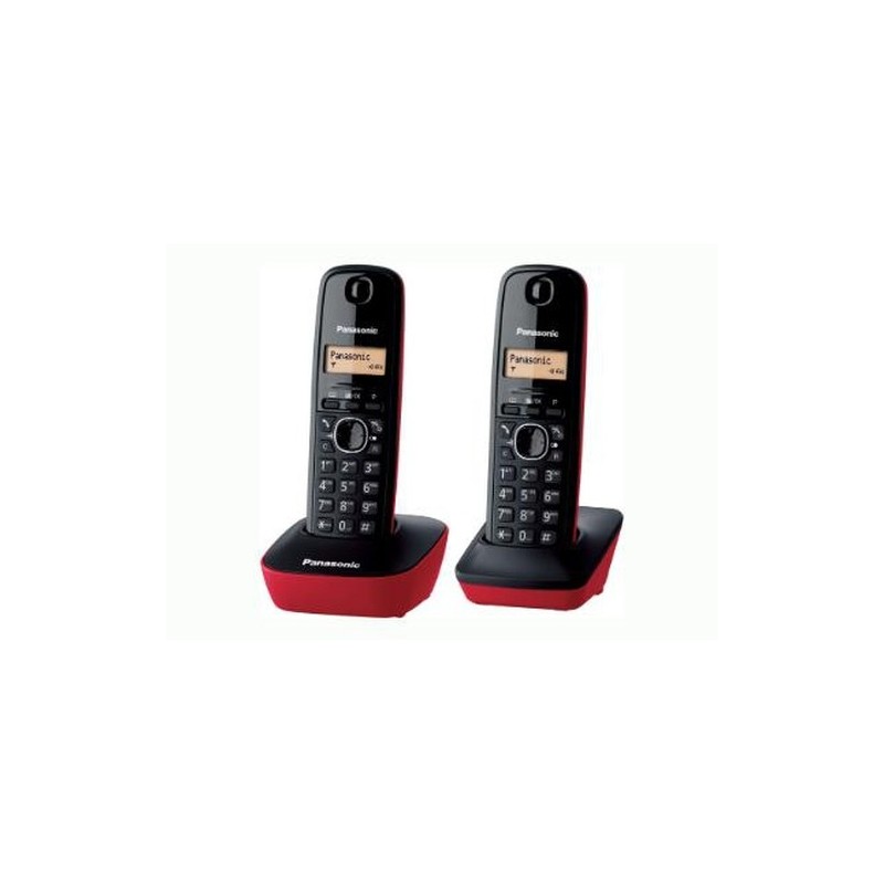 Panasonic KX-TG1612 Teléfono DECT Identificador de llamadas Negro, Rojo