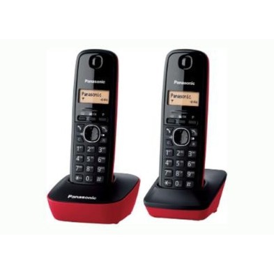 Panasonic KX-TG1612 Teléfono DECT Identificador de llamadas Negro, Rojo