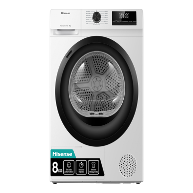 Secadora Hisense DHQE800BW2 8Kg Bomba de Calor A++ Negro, Blanco