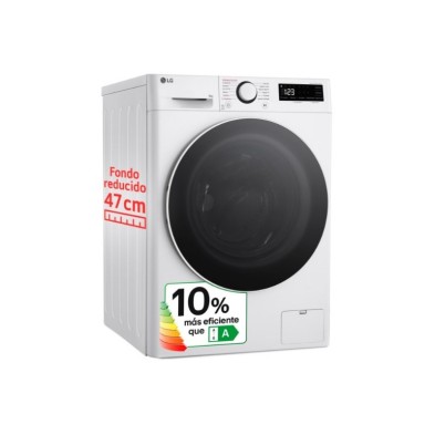 Lavadora 9KG 1200RPM LG F2WR5S09A0W AI carga frontal Direct Drive Vapor Blanca Clase -10% A