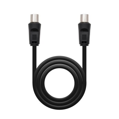 CABLE DE ANTENA NANOCABLE 10.26.0202 - 75 OHM - CONECTORES MACHO-HEMBRA - 1.8M - COLOR NEGRO