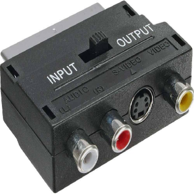 ADAPATADOR VIVANCO VHS Mini DIN-SCART Negro 47048